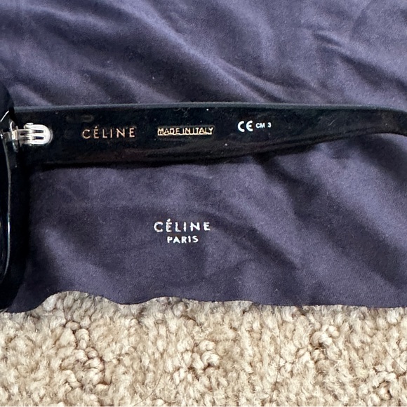 Celine DIANE CL41432 Black Chunky Sunglasses w/ case & cleaning cloth - Picture 6 of 8